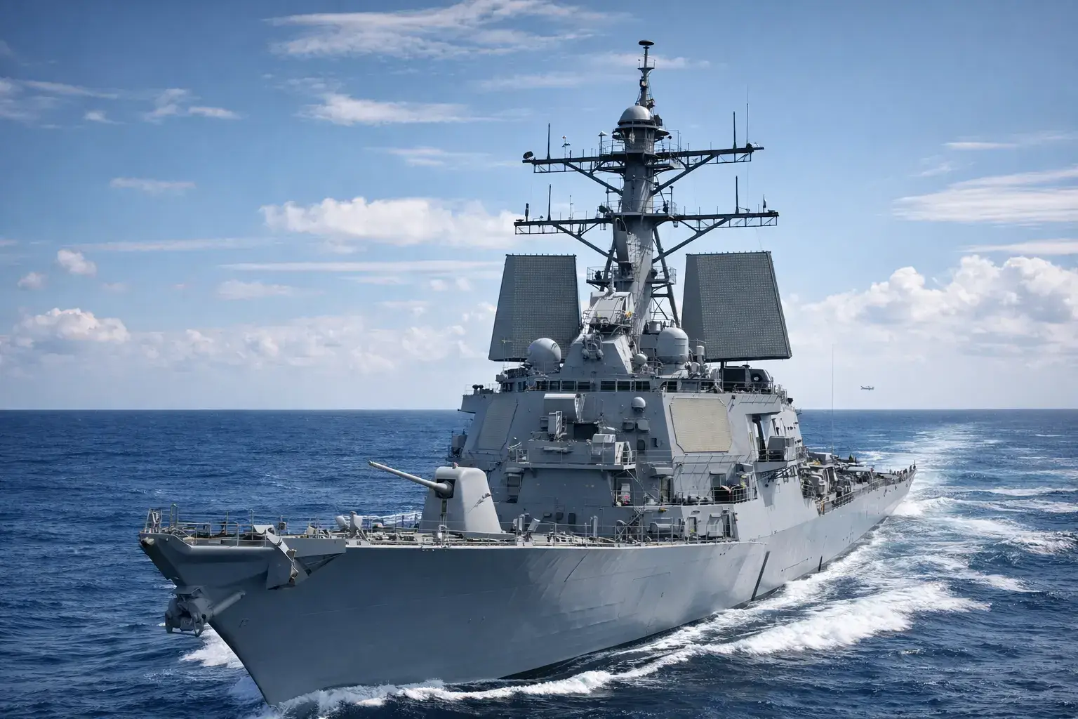 Naval destroyers in the Pacific Ocean