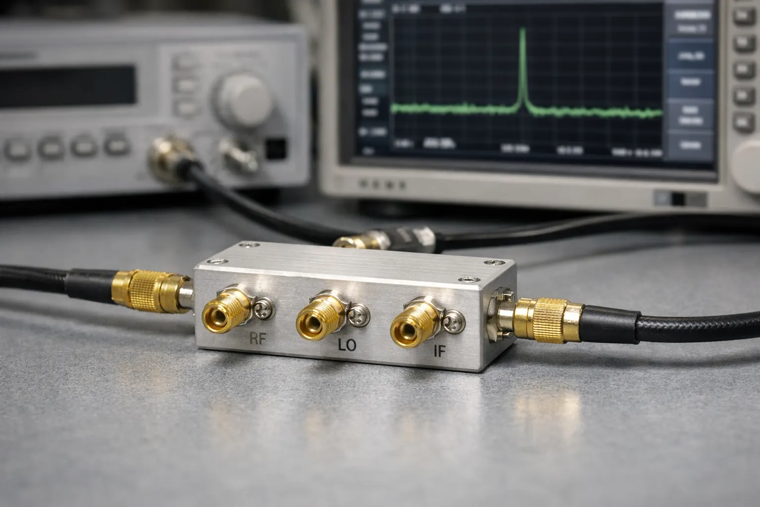 Spectrum monitoring and receiver-side microwave interface hardware