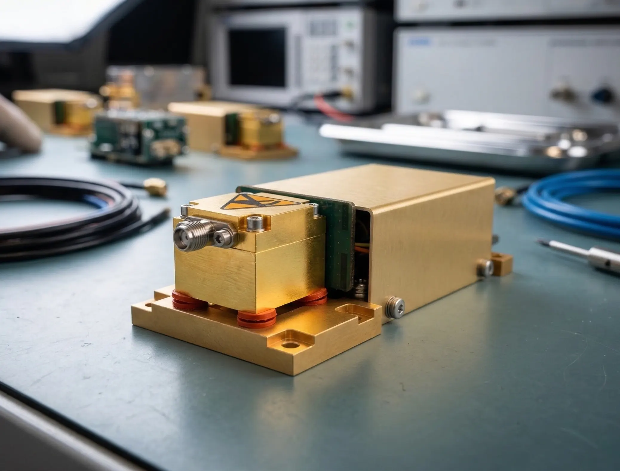 YIG-tuned oscillator test bench: measurement setup and equipment